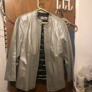 Silver Leather Jacket- 153A $80 or $65 w/offer